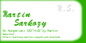 martin sarkozy business card